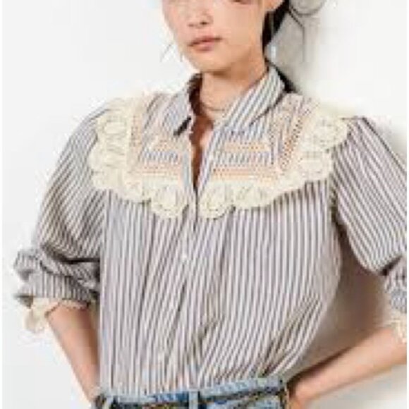 NWT Ba&Sh Anael striped blouse Size small - Picture 3 of 11